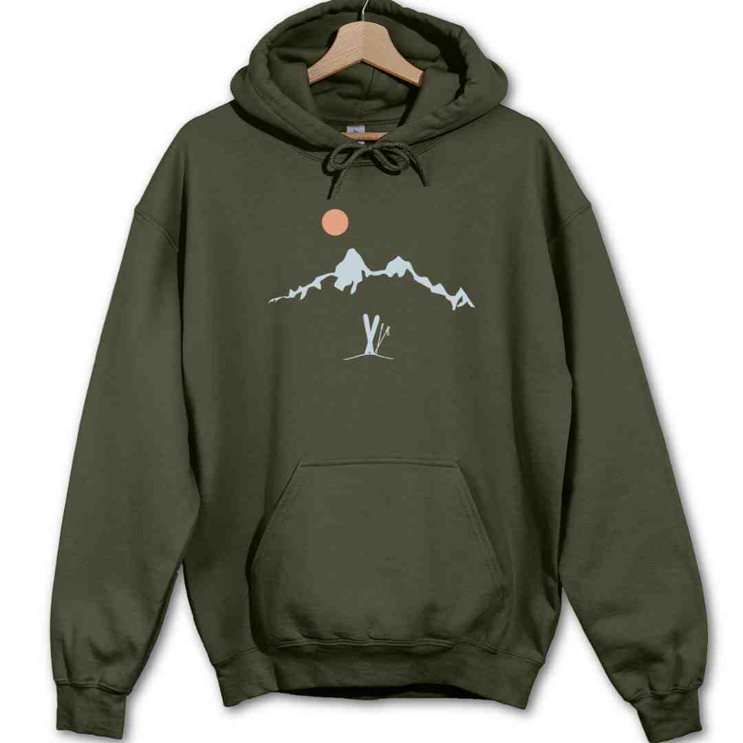 Ski Mountain Landscape Hoodie