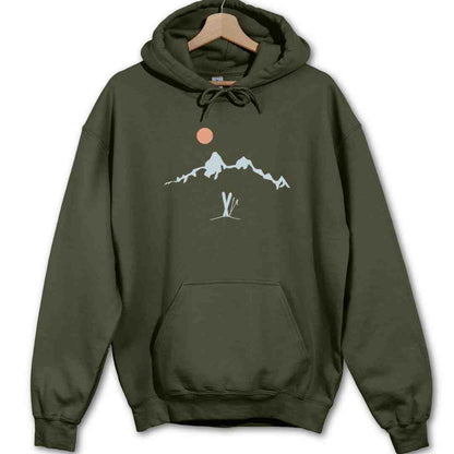 Ski Mountain Landscape Hoodie