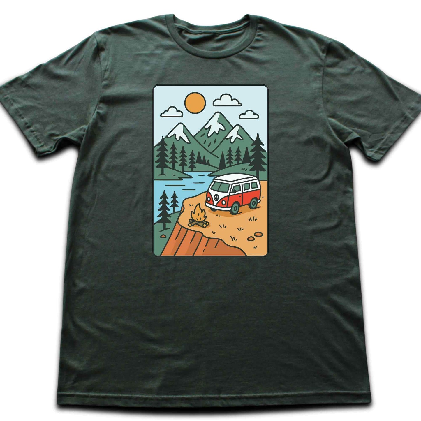 Cartoon Van Landscape T-shirt