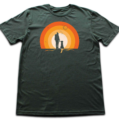 Girl and Dog Colorfull Landscape T-shirt