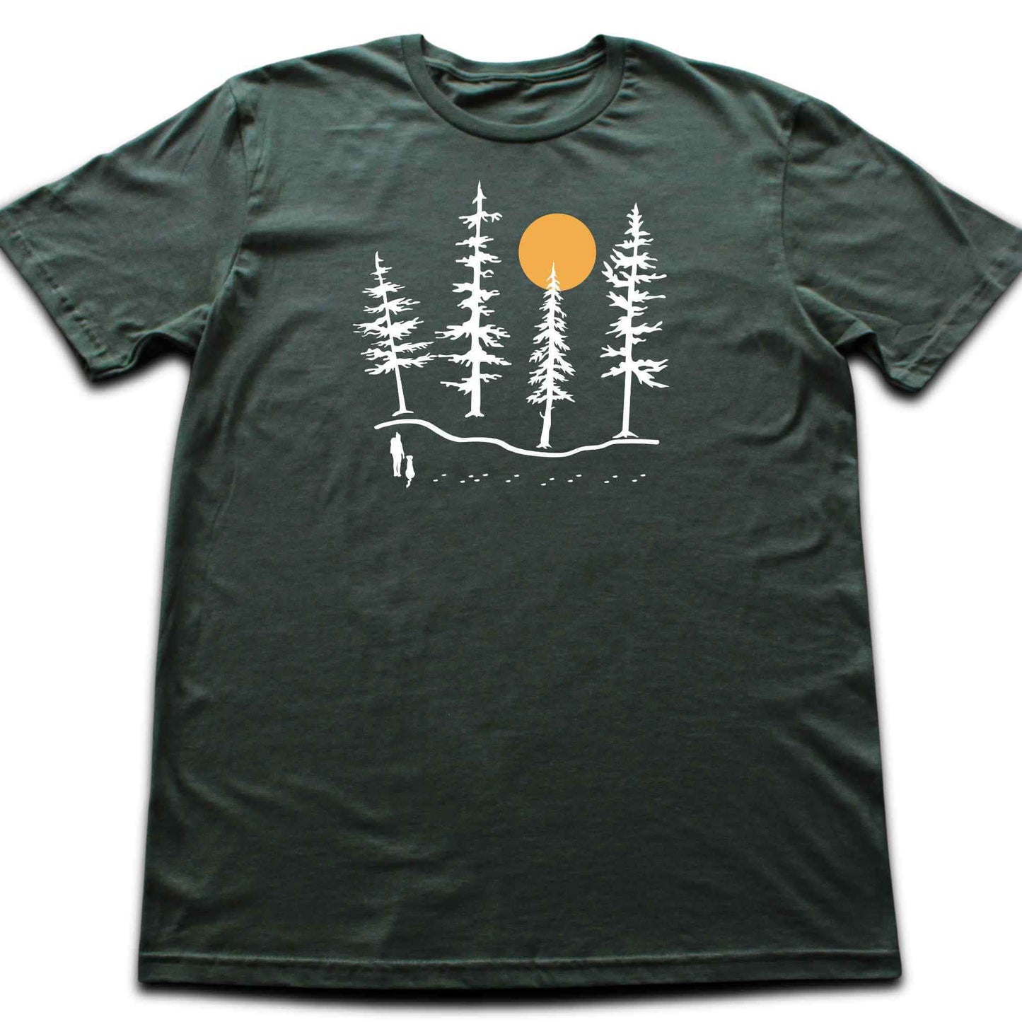 Hiker and dog Forest Graphic T-shirt