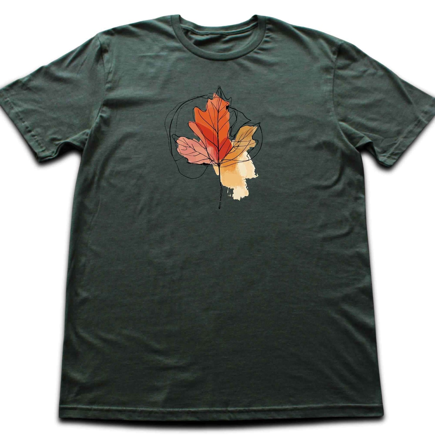 Line art Autumn Leaf T-shirt