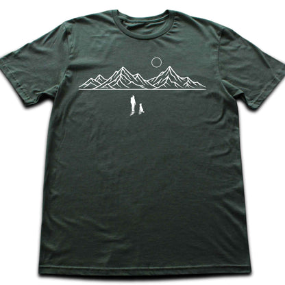Mountains Girl And Dog T-shirt