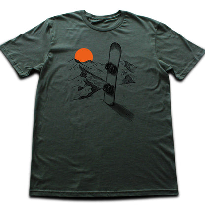 Hand Drawn Snowboard Landscape T-shirt
