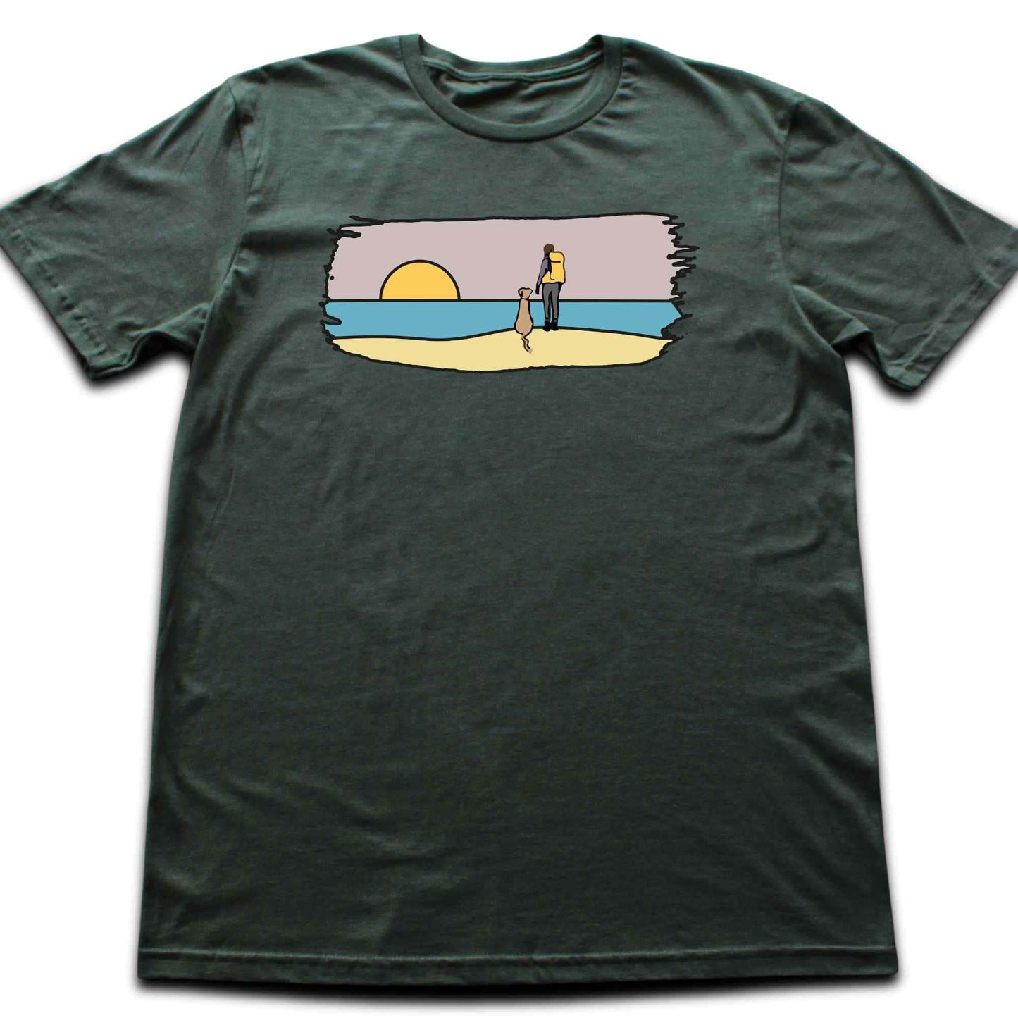 Girl And Dog Beach T-shirt