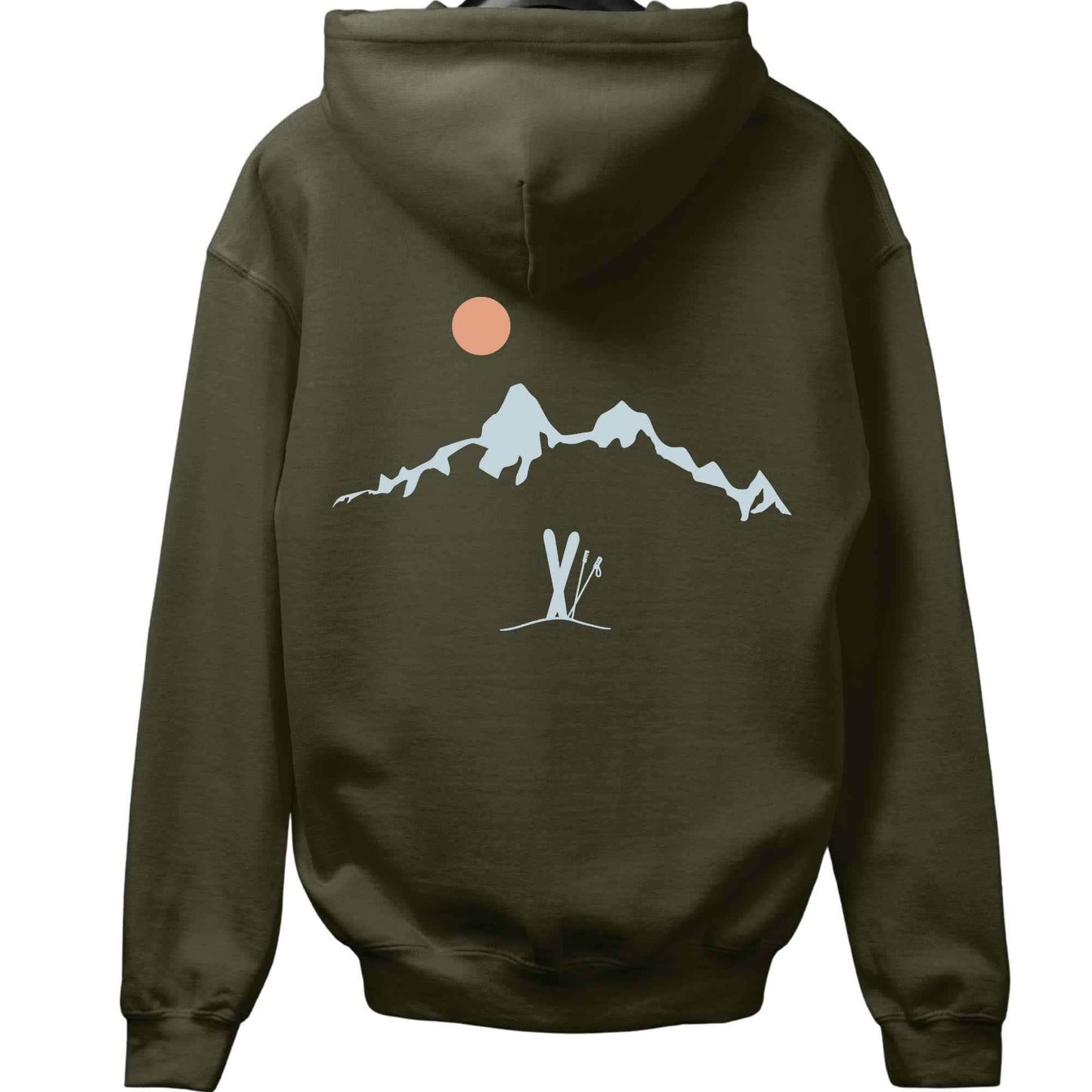 Ski Mountain Landscape Back-Print Hoodie