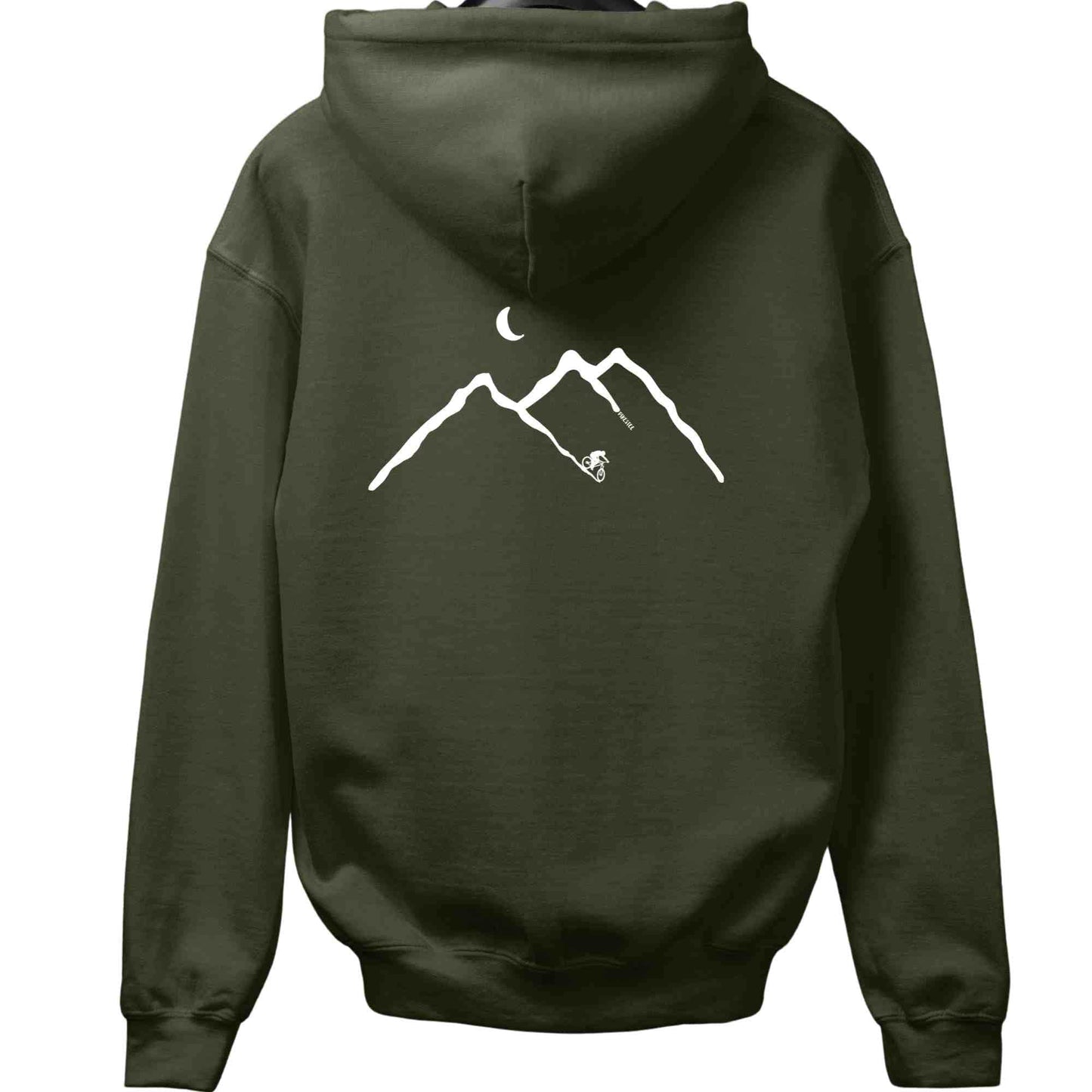 Biking Mountain Path Back-Print Hoodie