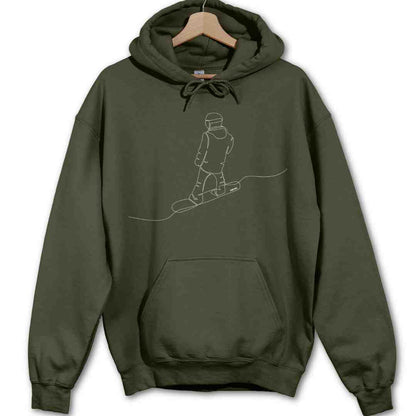 Snowboard Back Line Art Hoodie