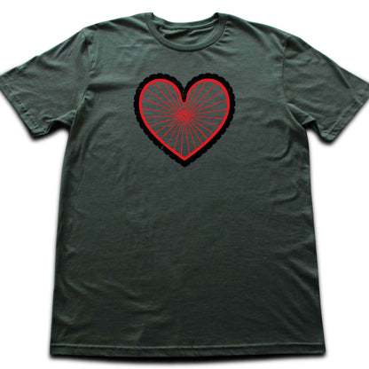 Bike Wheel Heart T-shirt