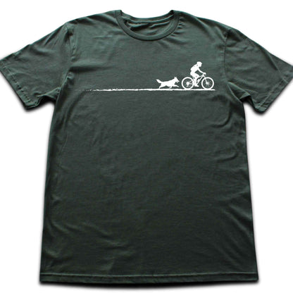 Biking Girl And Dog Path T-shirt