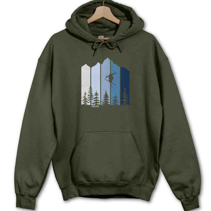 Mountain Ski Silhouette Hoodie