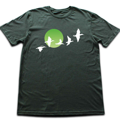 Migratory Birds Green Sun T-shirt