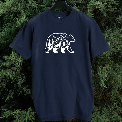 Bear Wolf Landscape T-shirt