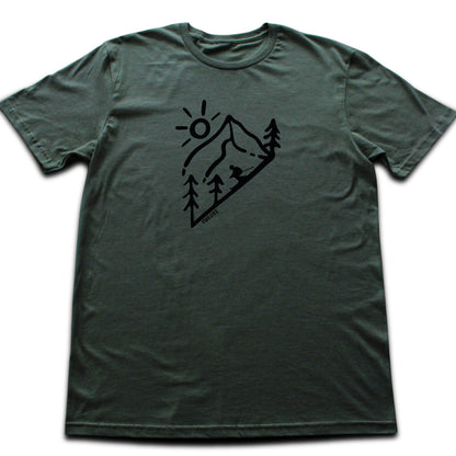 Ski Descent Cartoon T-shirt