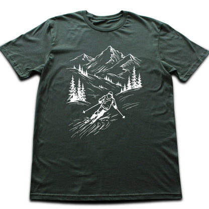 Handdrawn Skier T-shirt