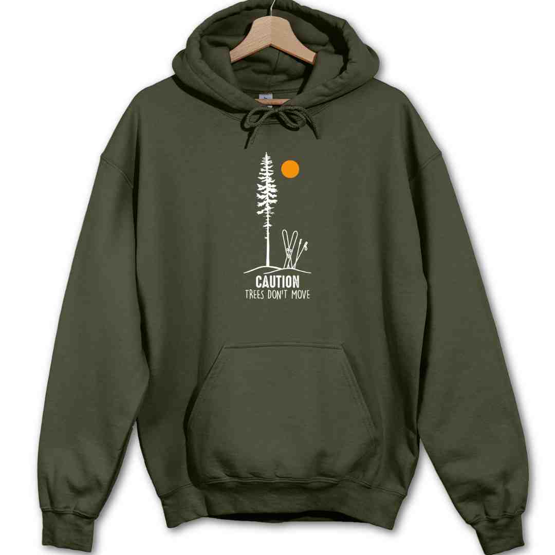 Caution Trees Ski Hoodie