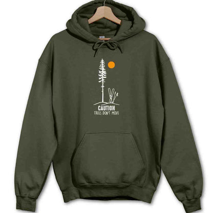 Caution Trees Ski Hoodie