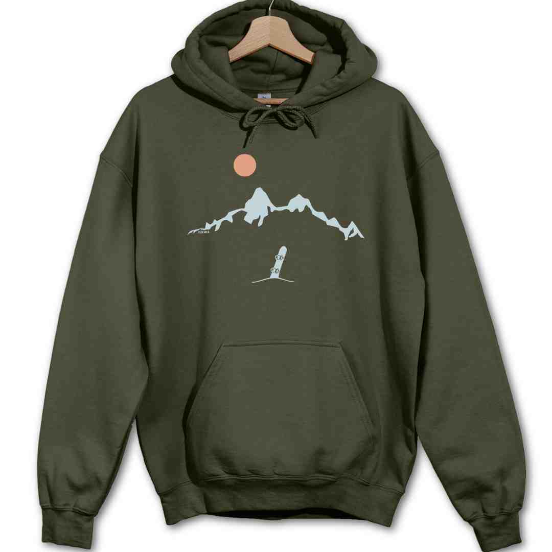 Snowboard Mountain Landscape Hoodie