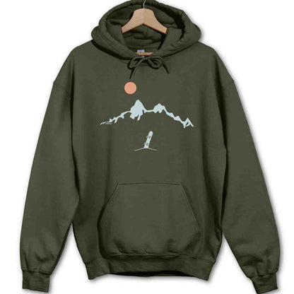 Snowboard Mountain Landscape Hoodie