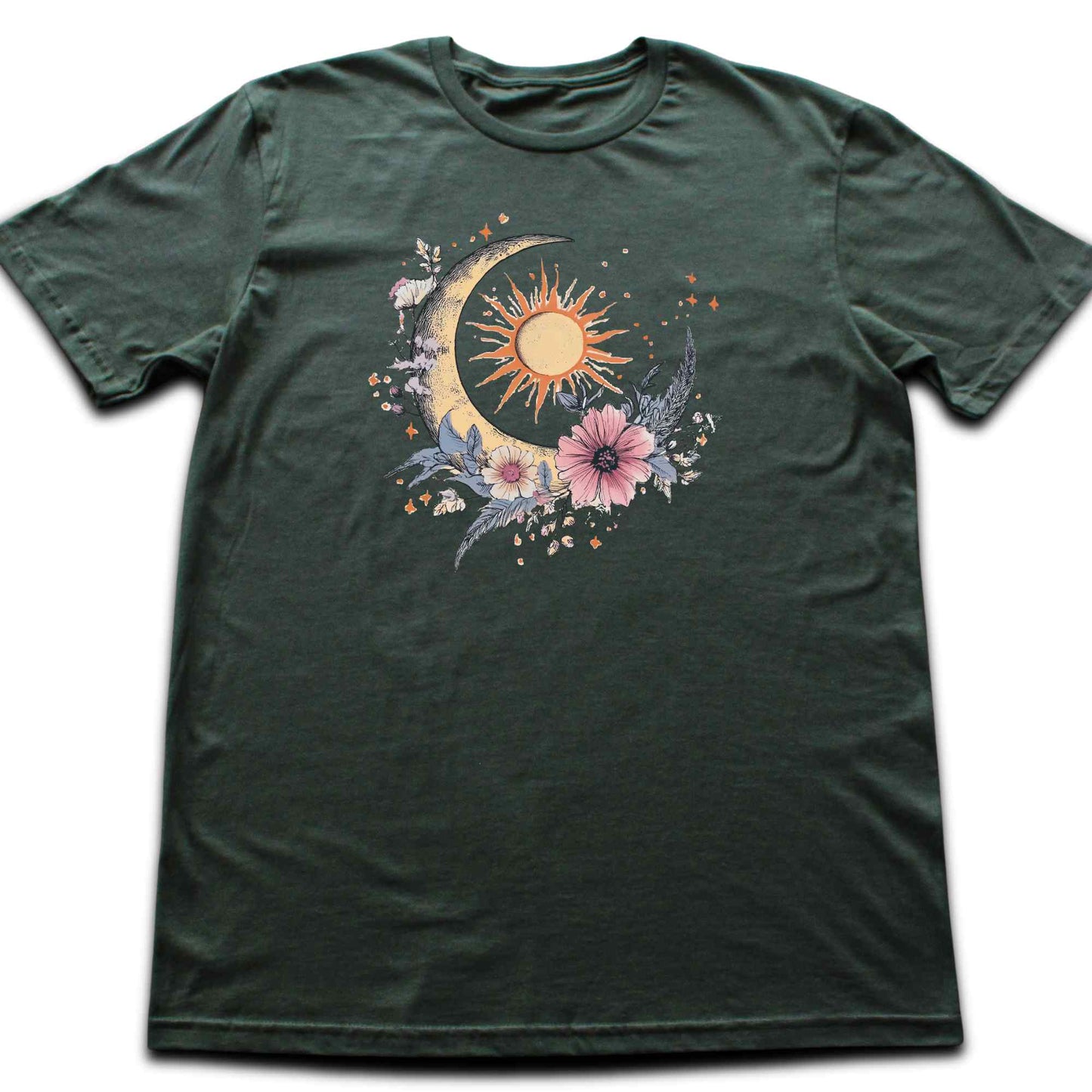 Floral Moon and Sun T-shirt