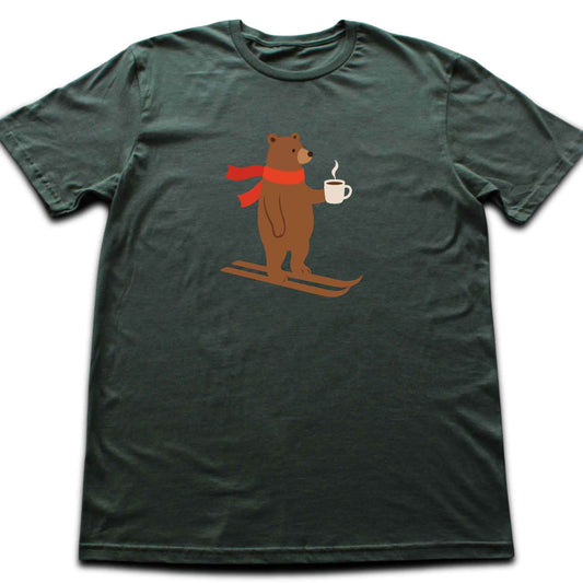 Skiing Coffee Bear T-shirt