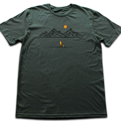 Mountains Man and Dog T-shirt