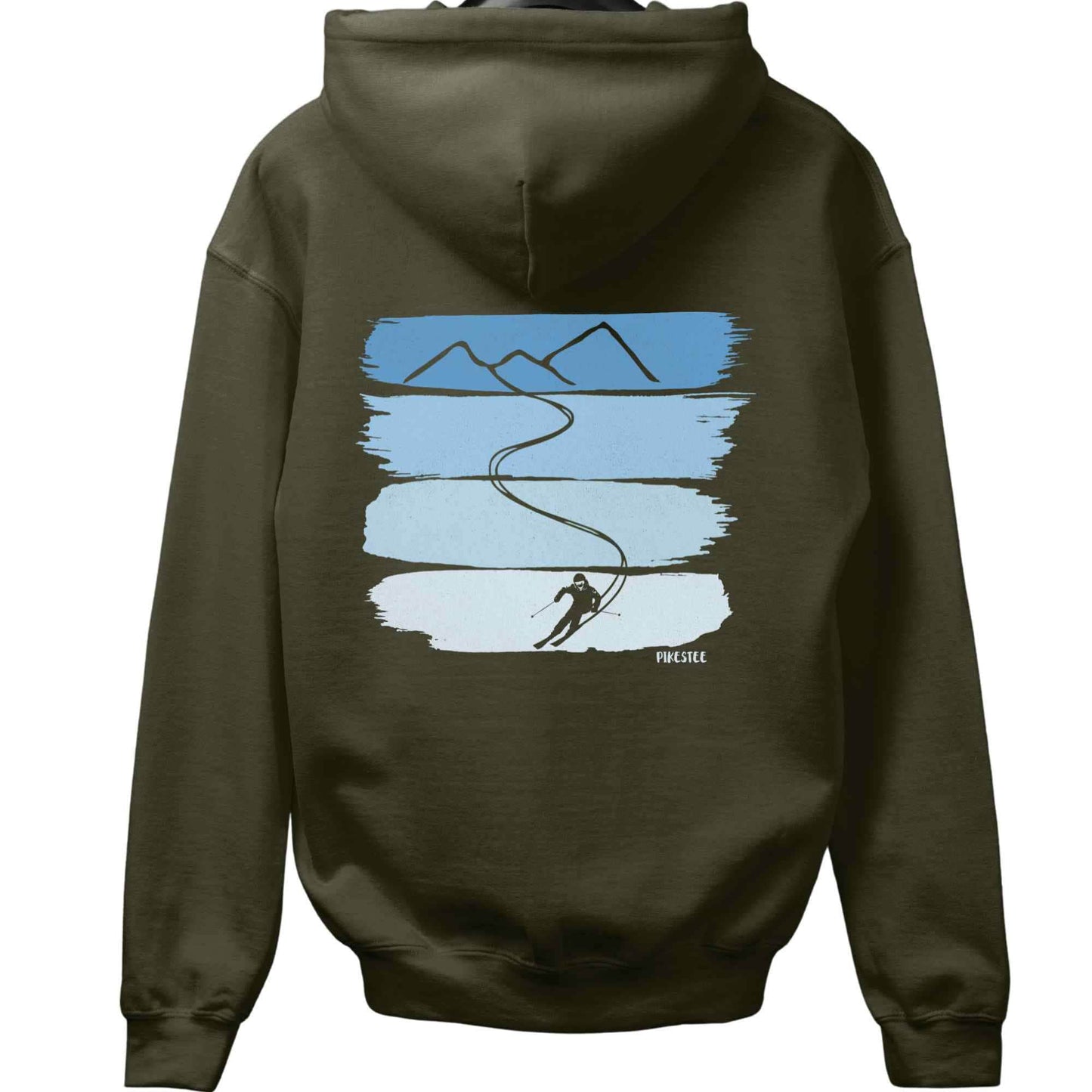 Gradient Ski Path Back-Print Hoodie