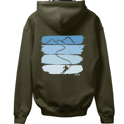 Gradient Ski Path Back-Print Hoodie