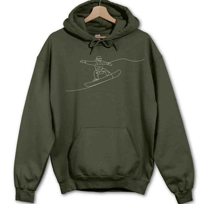 Snowboard Line Art Hoodie