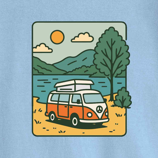 Cartoon Old Van Lake T-shirt