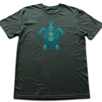Geometric Blue Turtle T-shirt