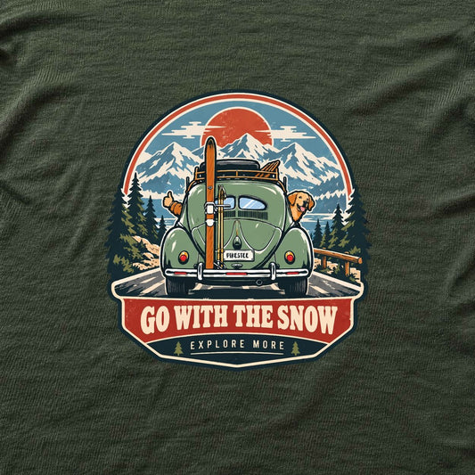 Gowith The Snow Car T-shirt - Military Green - hero