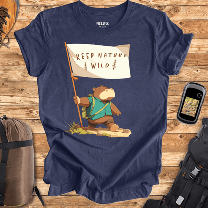 "Keep Nature Wild, Hippo's Flag" graphic T-shirt