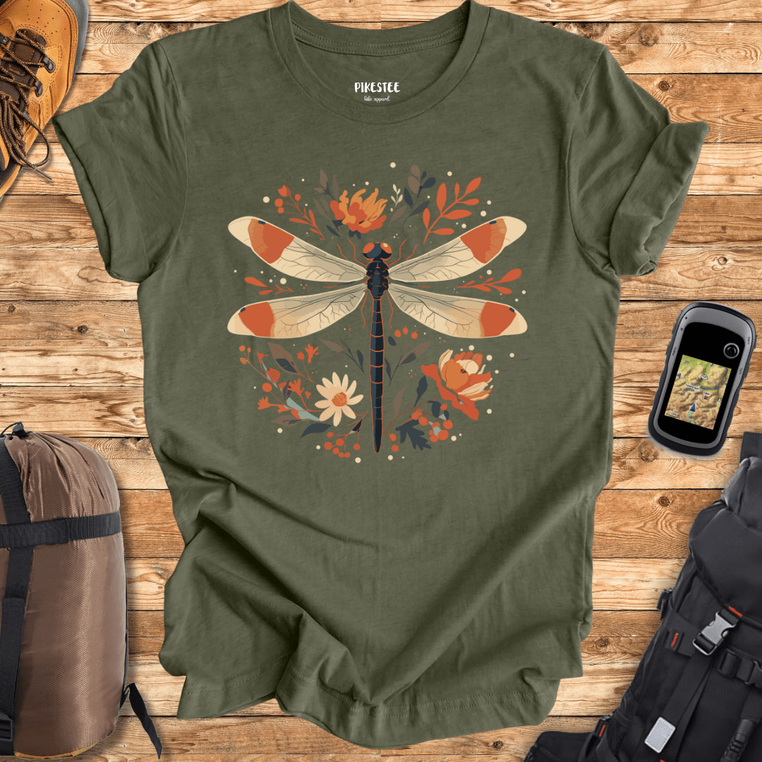 "Floral DragonFly" graphic T-shirt