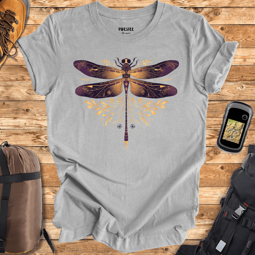 "Gold DragonFly" graphic T-shirt