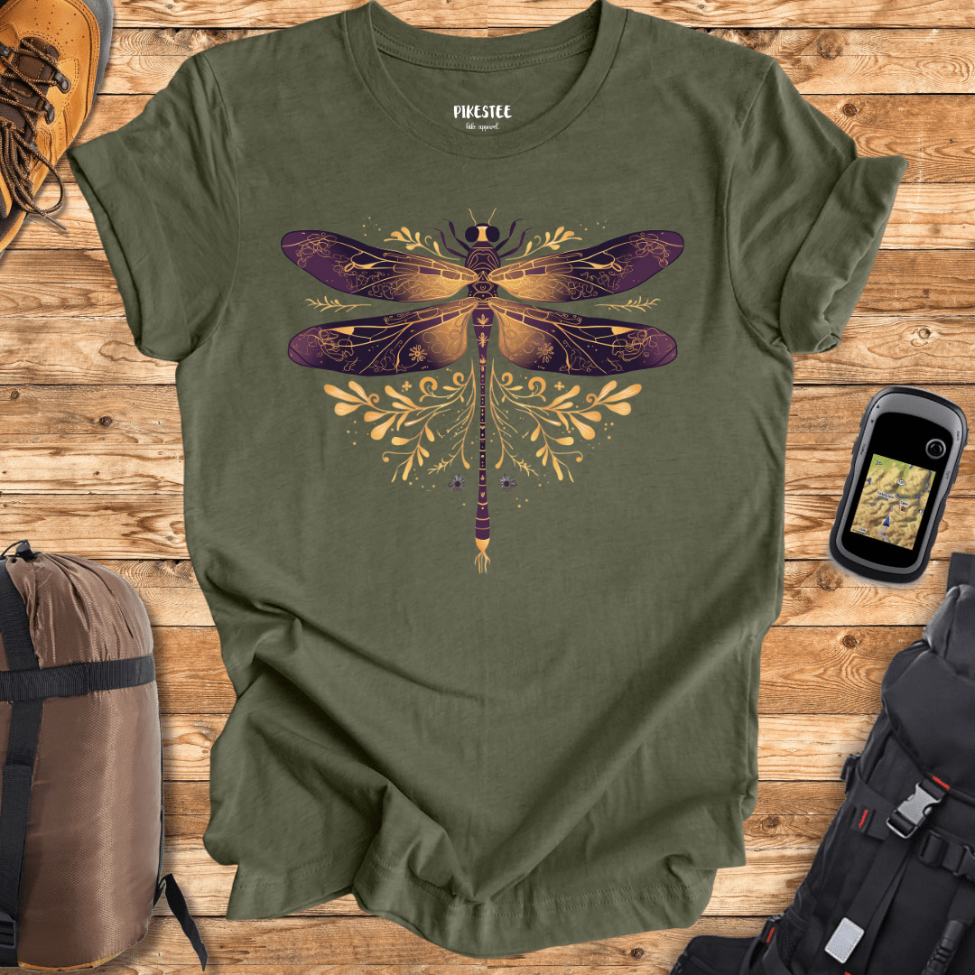 "Gold DragonFly" graphic T-shirt