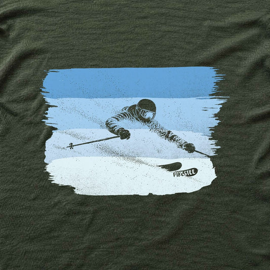 Gradient Ski Flow T-shirt - Military Green - hero