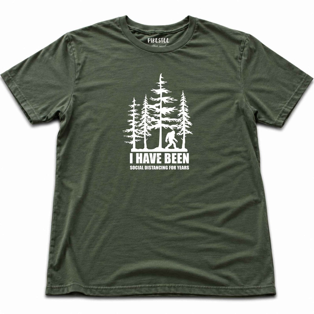 "I Have Been Social Distancing For Years" graphic T-shirt - Military Green