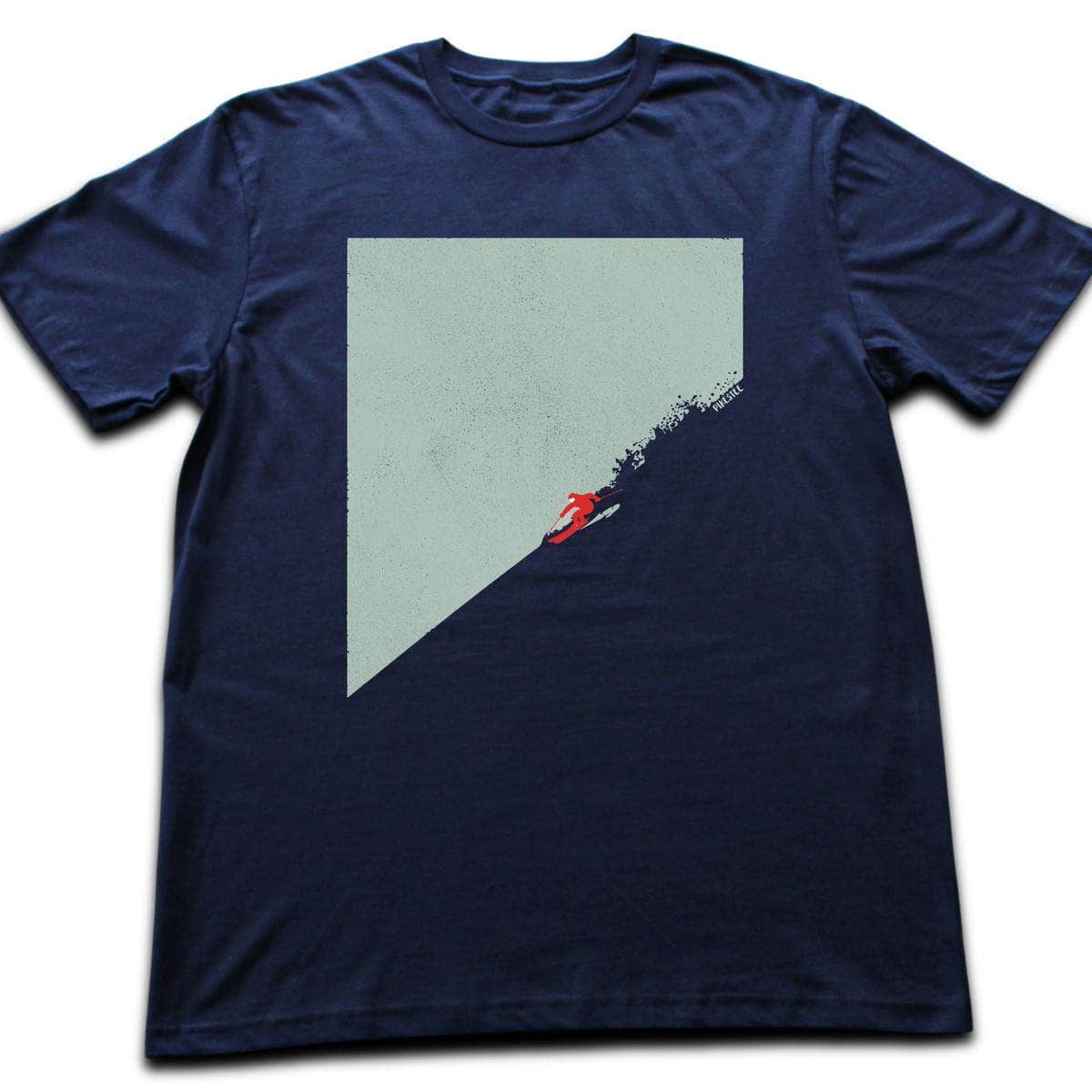 Ski Descent Path T-shirt Navy