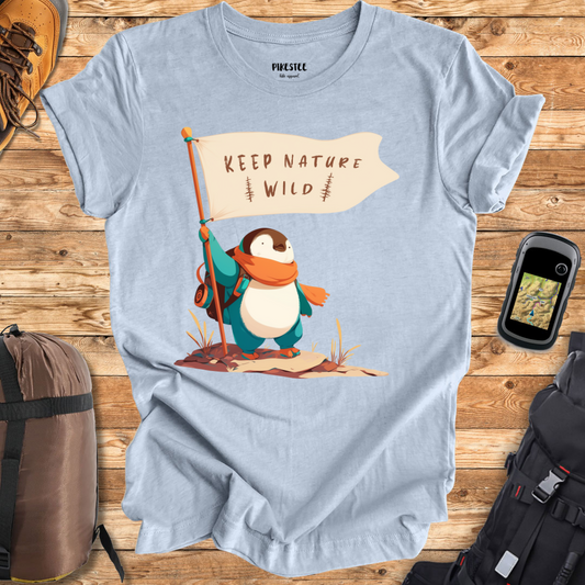 "Keep Nature Wild, Penguin's Flag" graphic T-shirt