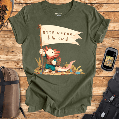 "Keep Nature Wild, Axolotl's Flag" graphic T-shirt