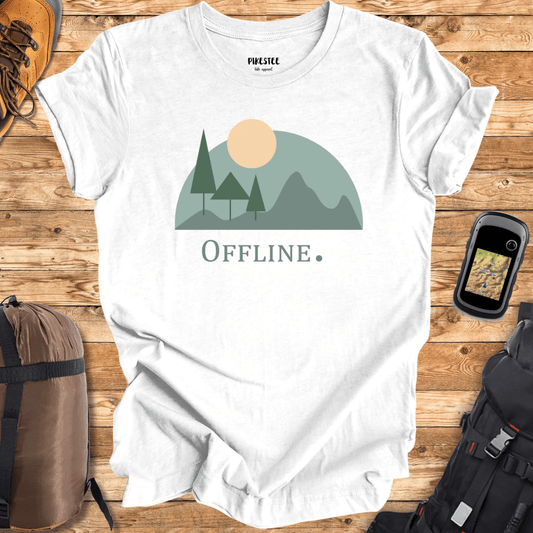 "Offline." graphic T-shirt