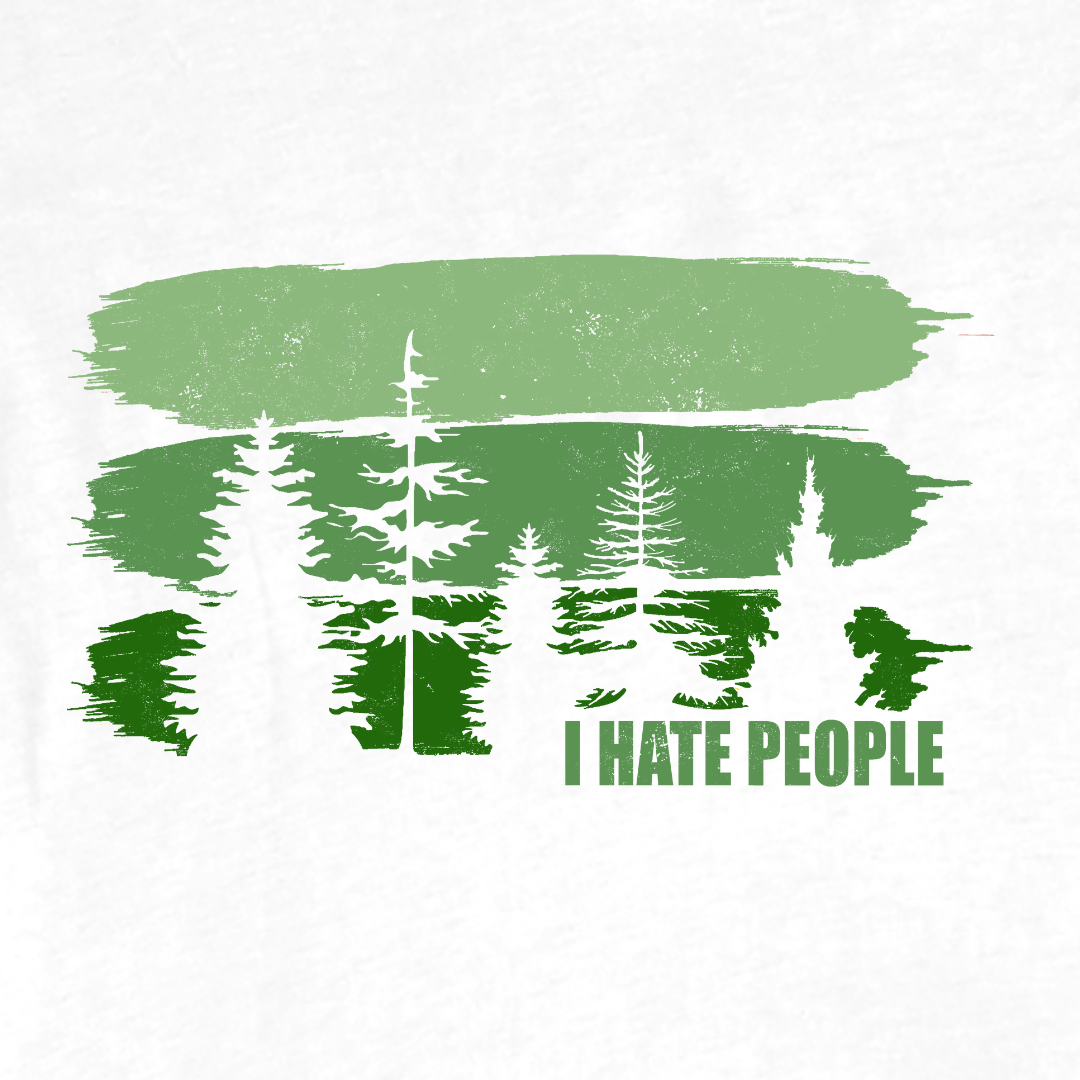 "I hate People Green Landscape" graphic T-shirt