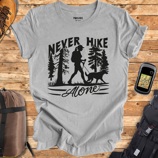 "Never Hike Alone" graphic T-shirt