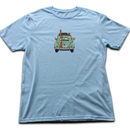 Dog And Car Ski Trip T-shirt - Light Blue