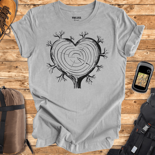 "Wooden Heart" graphic T-shirt