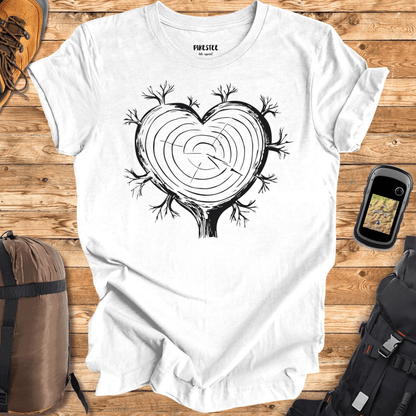 "Wooden Heart" graphic T-shirt