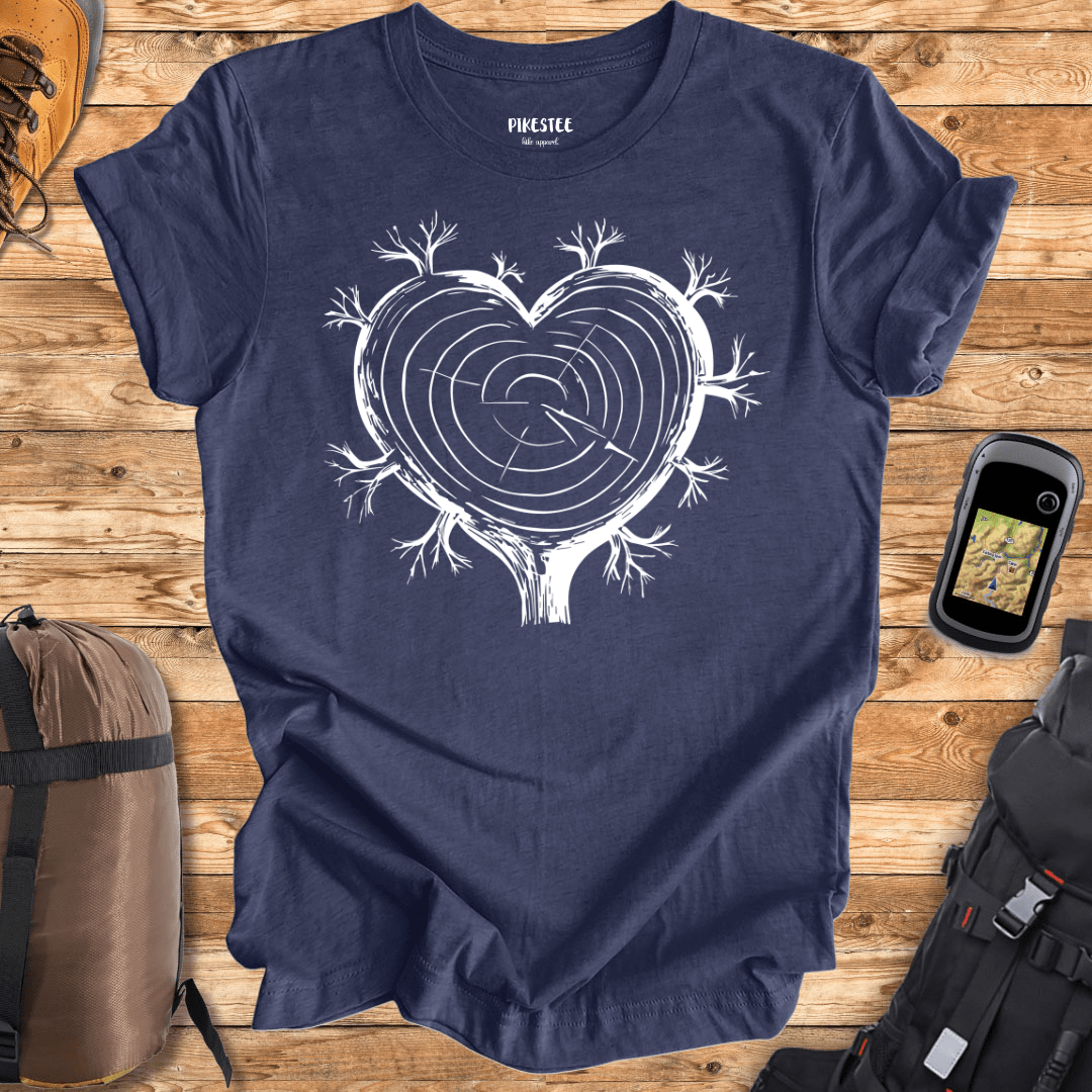 "Wooden Heart" graphic T-shirt