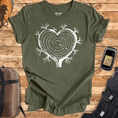 "Wooden Heart" graphic T-shirt