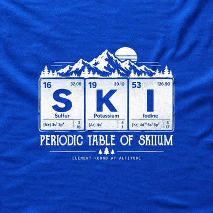 Periodic Table Of Skiium T-shirt - Royal - hero